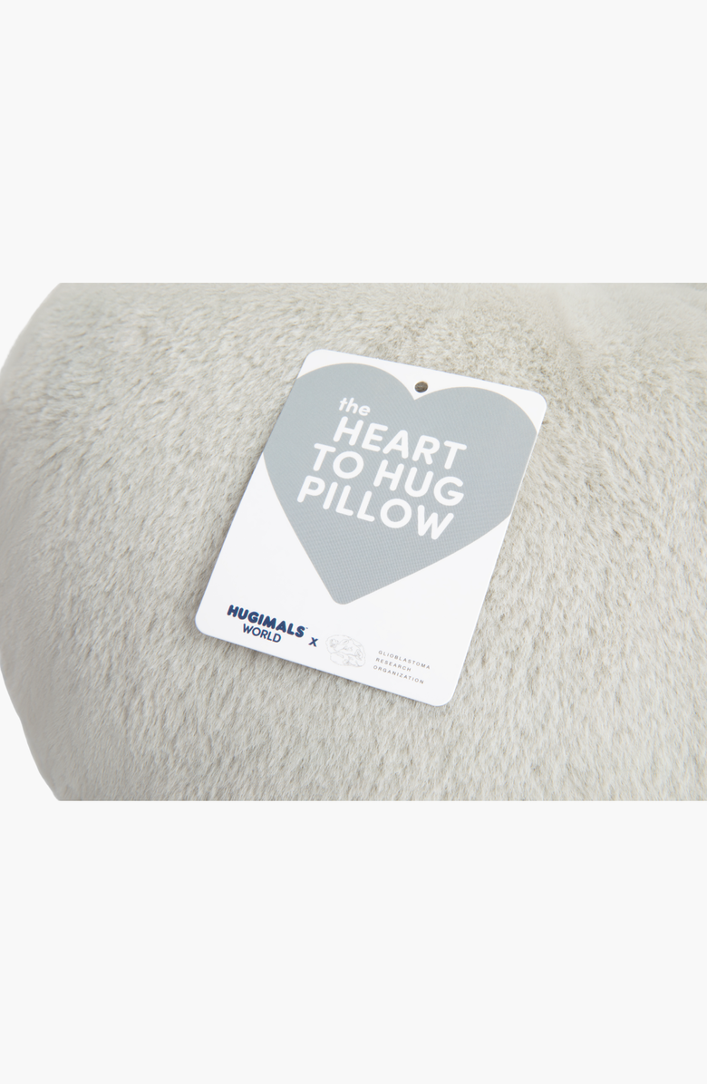 Hugimals World Heart to Hug Pillow, Alternate, color, Soothing Gray