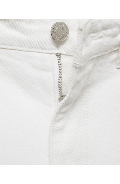 Mango Sienna Raw Hem Crop Flare Jeans In White