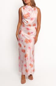 Petal & Pup Frayla Floral Print Satin Dress