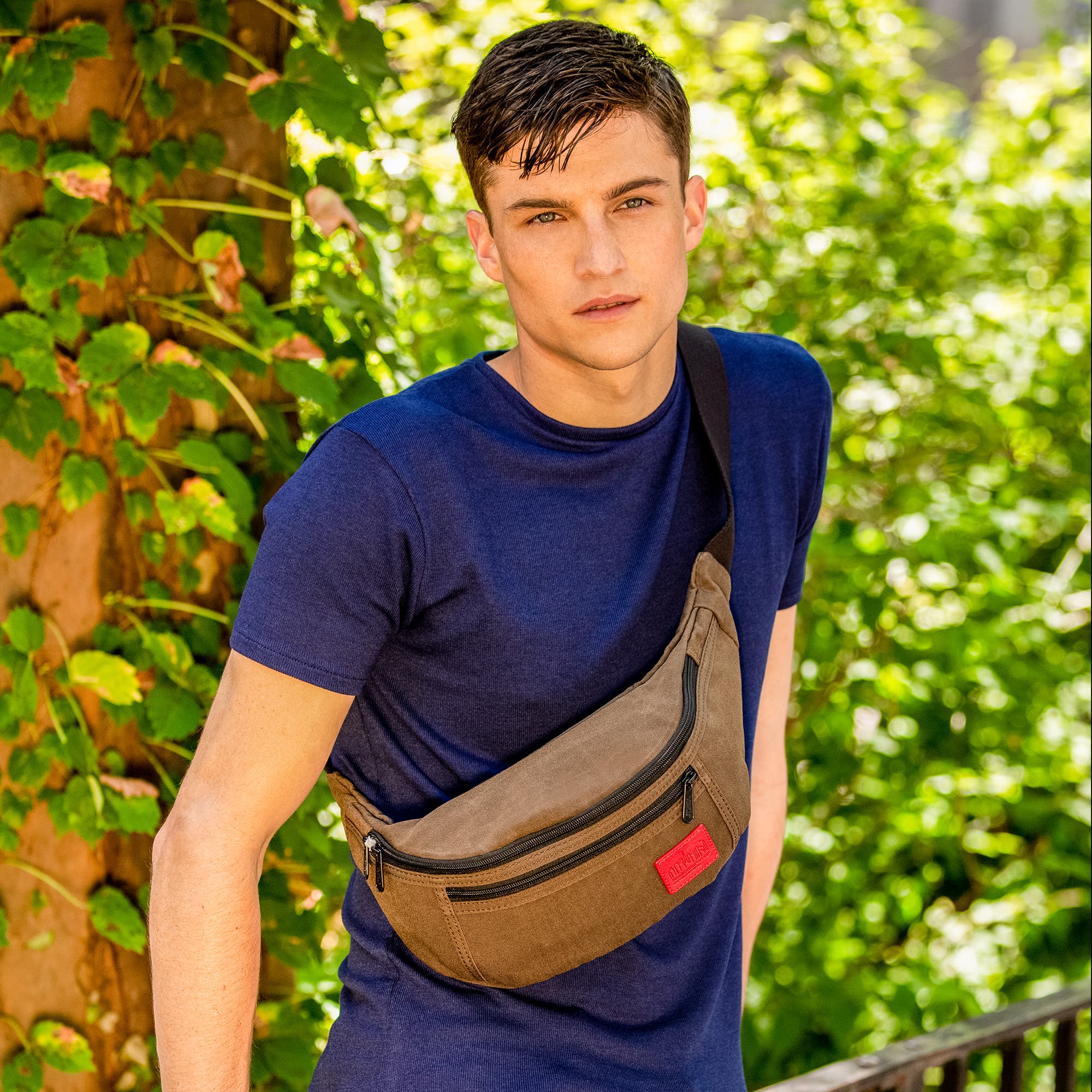 Waxed Nylon Alleycat Belt Bag, Alternate, color, Dark Brown