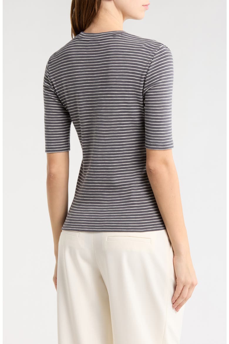 Stripe Elbow Sleeve Cotton Blend Knit Top, Alternate, color, OCEANA COMBO