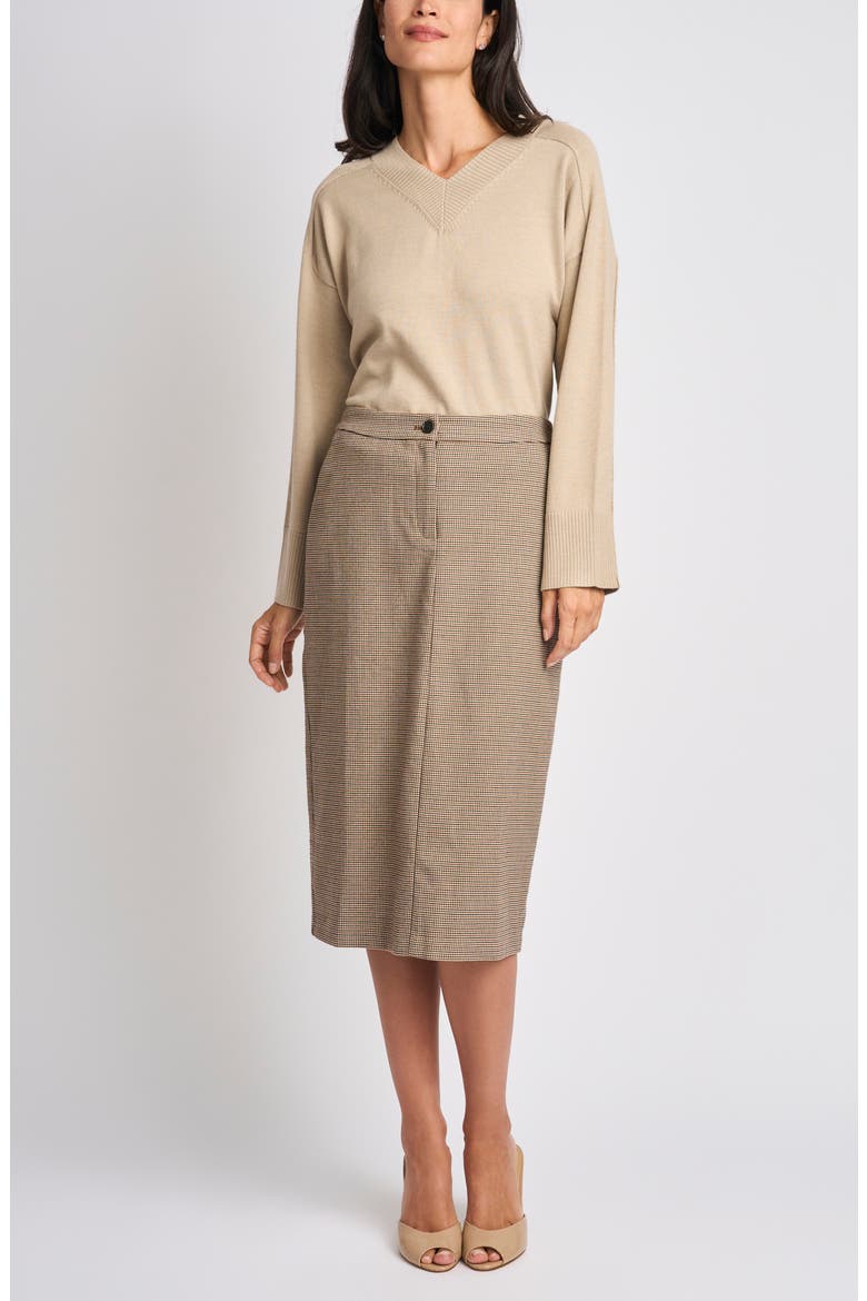 Easy Midi Pencil Skirt, Alternate, color, TOBACCO BROWN