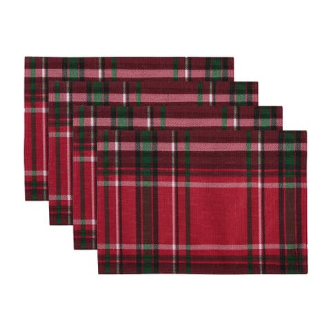 Pocono Plaid Holiday Fabric Placemats Set Of 4