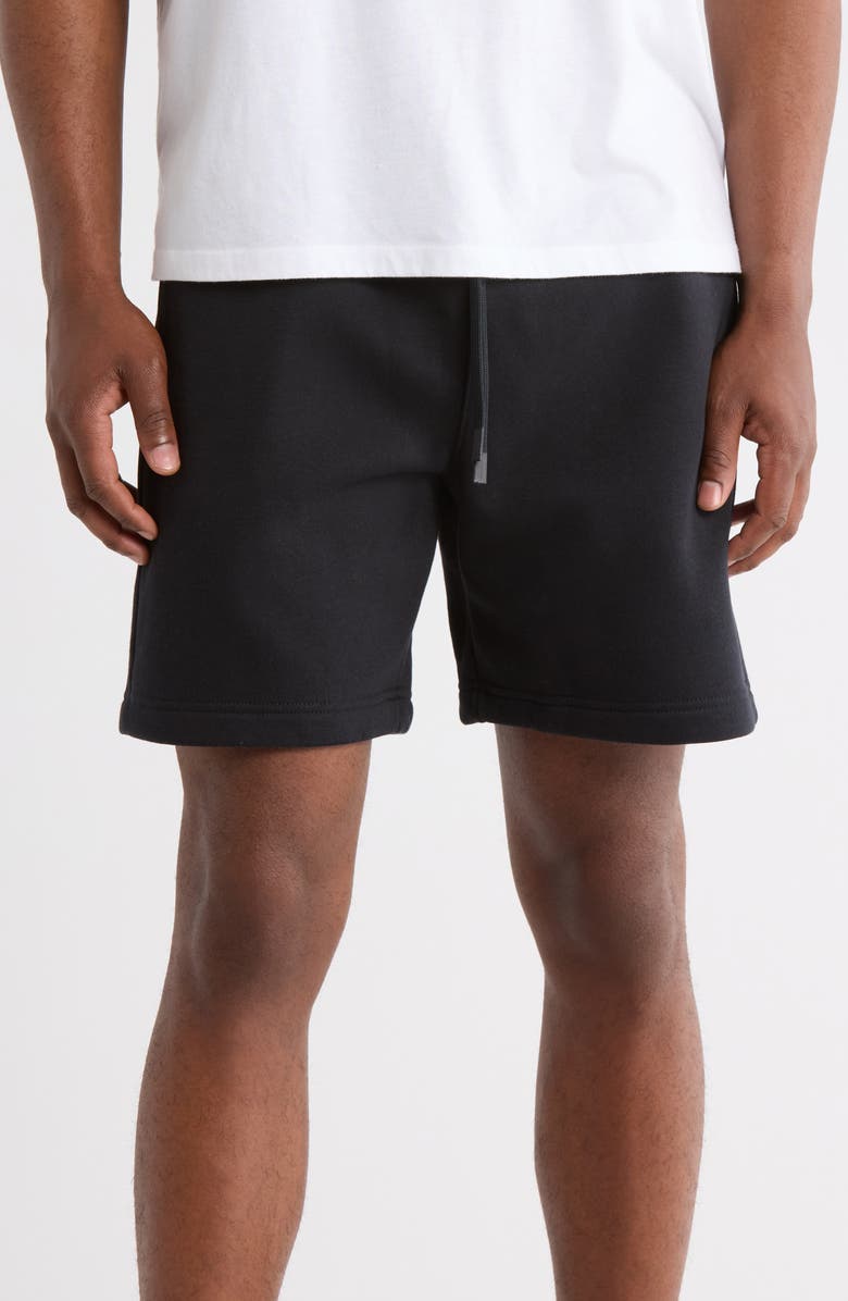 Z by Zella Freeform Fleece Shorts, Main, color, Black Caviar