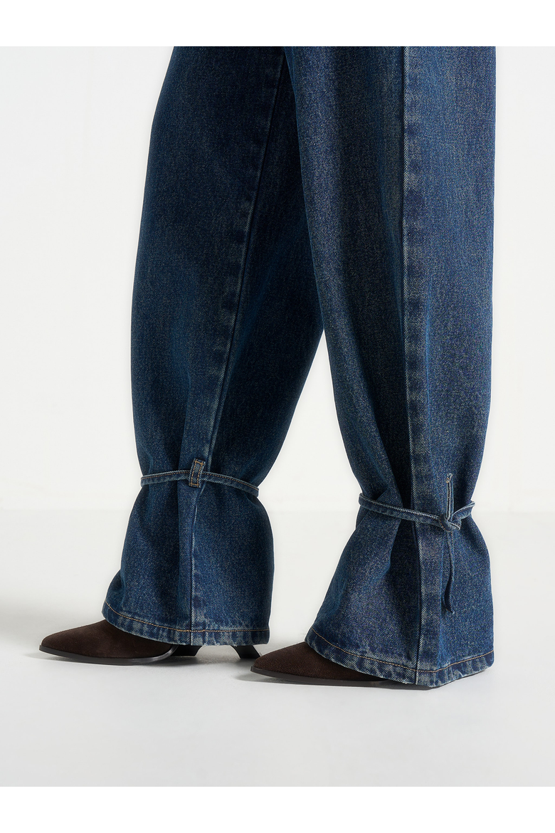 Faye Wide Mid Rise Jeans, Main, color, Indigo