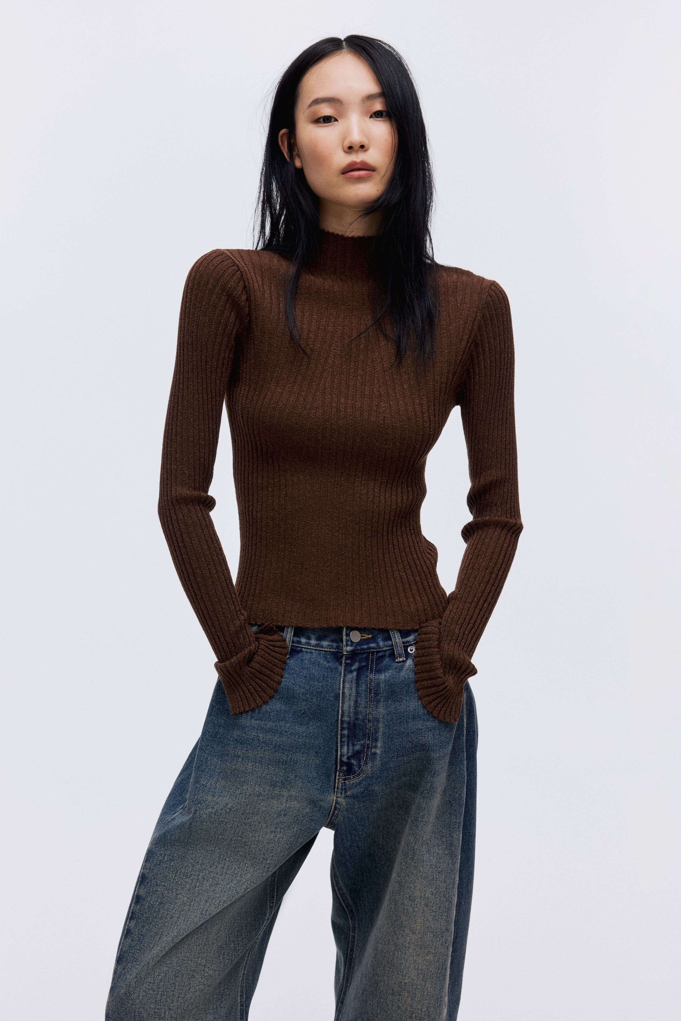 Glittery Turtleneck Top - image 2