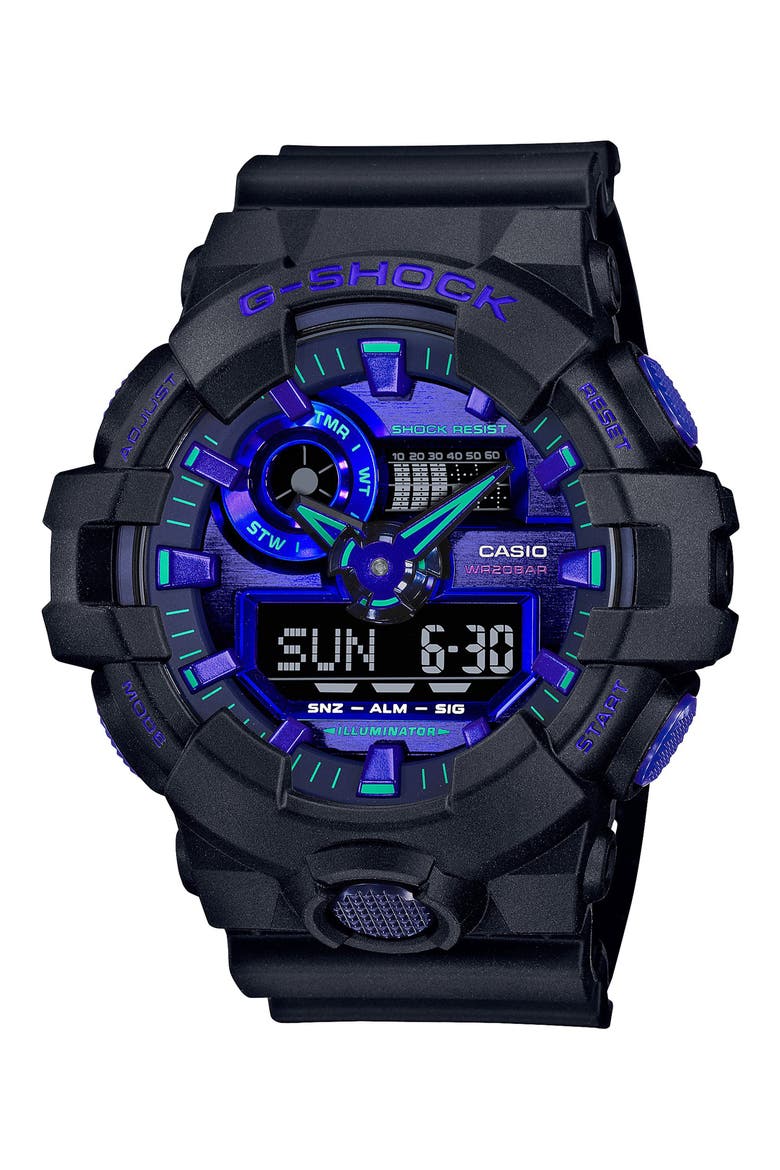 Digital Watch, 57.5mm, Main, color, BLACK AND BLUE