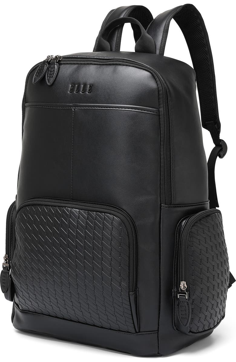ELLE Leisure Luxe 27L Vegan Leather Backpack, Alternate, color, Black