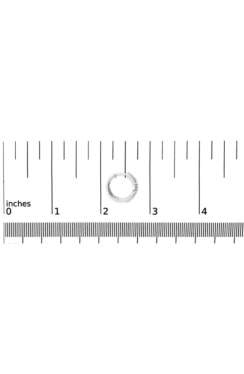 Haus of Brilliance .925 Sterling Silver 1/2 Cttw Diamond Cross Domed Huggy Hoop Earrings, Alternate, color, White