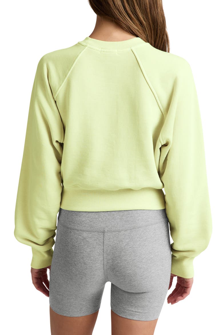 Fade Out Crop Sweatshirt, Alternate, color, WASHED ELECTRIC LIME