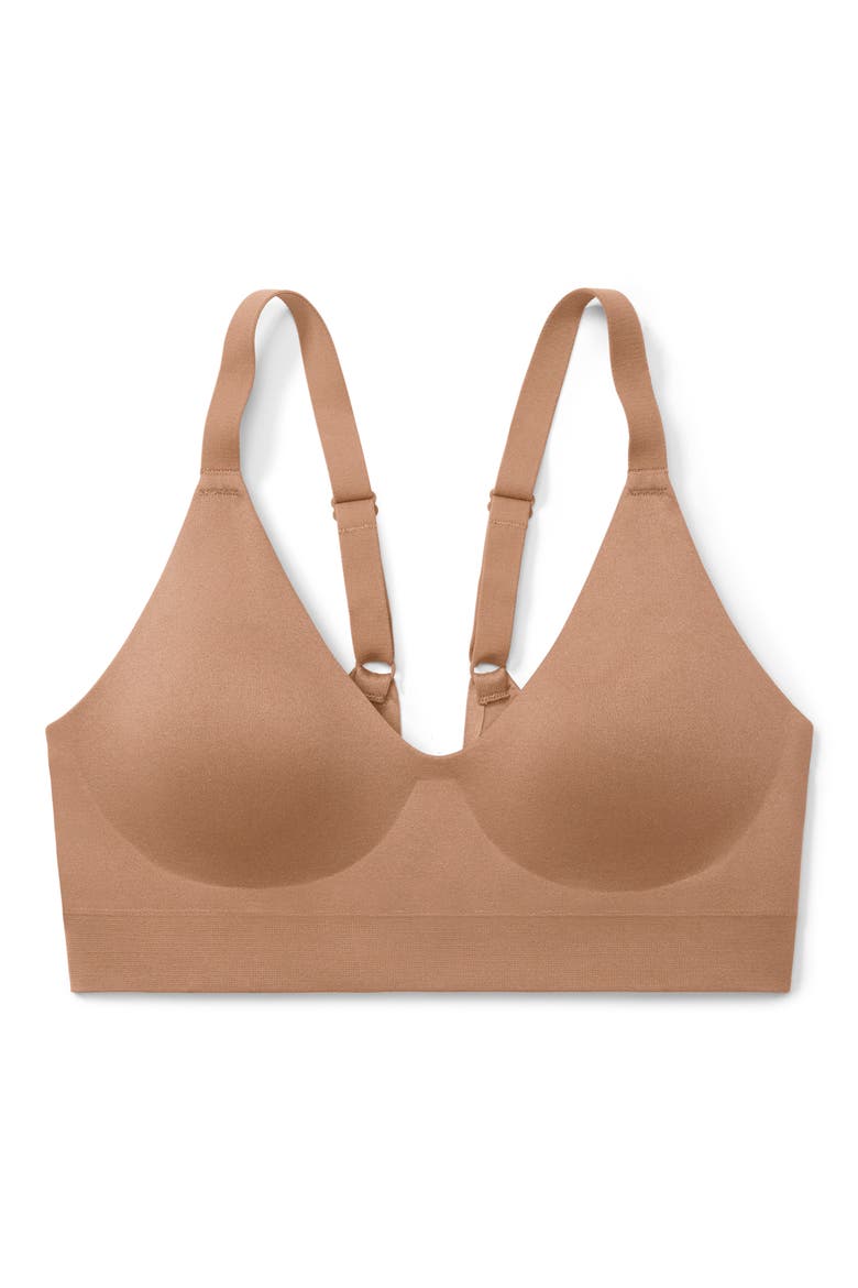 Soft Form V-Neck Bralette, Alternate, color, BRONZED