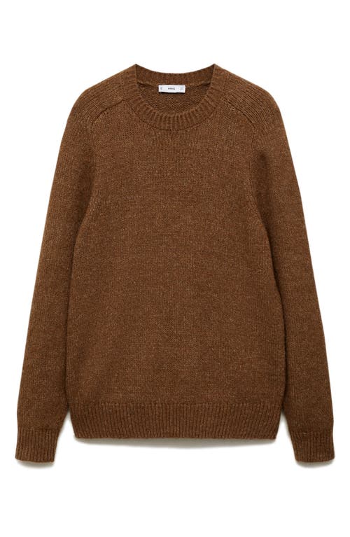 Mango Men's Slim-fit Wool-blend Knit Sweater In Medium Brown