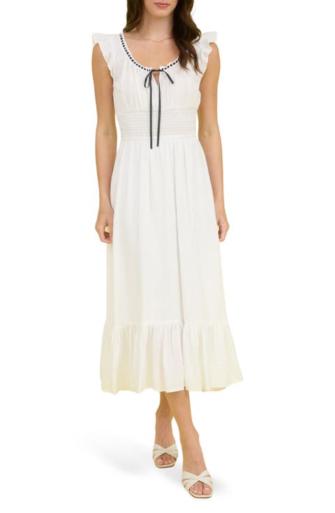 Smocked Waist Midi Dress