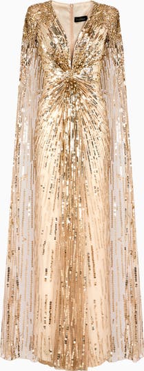 jenny packham rose gold dress Mermaid Sparkly Rose Gold Long Sleeve Sequin Dress – alinanova