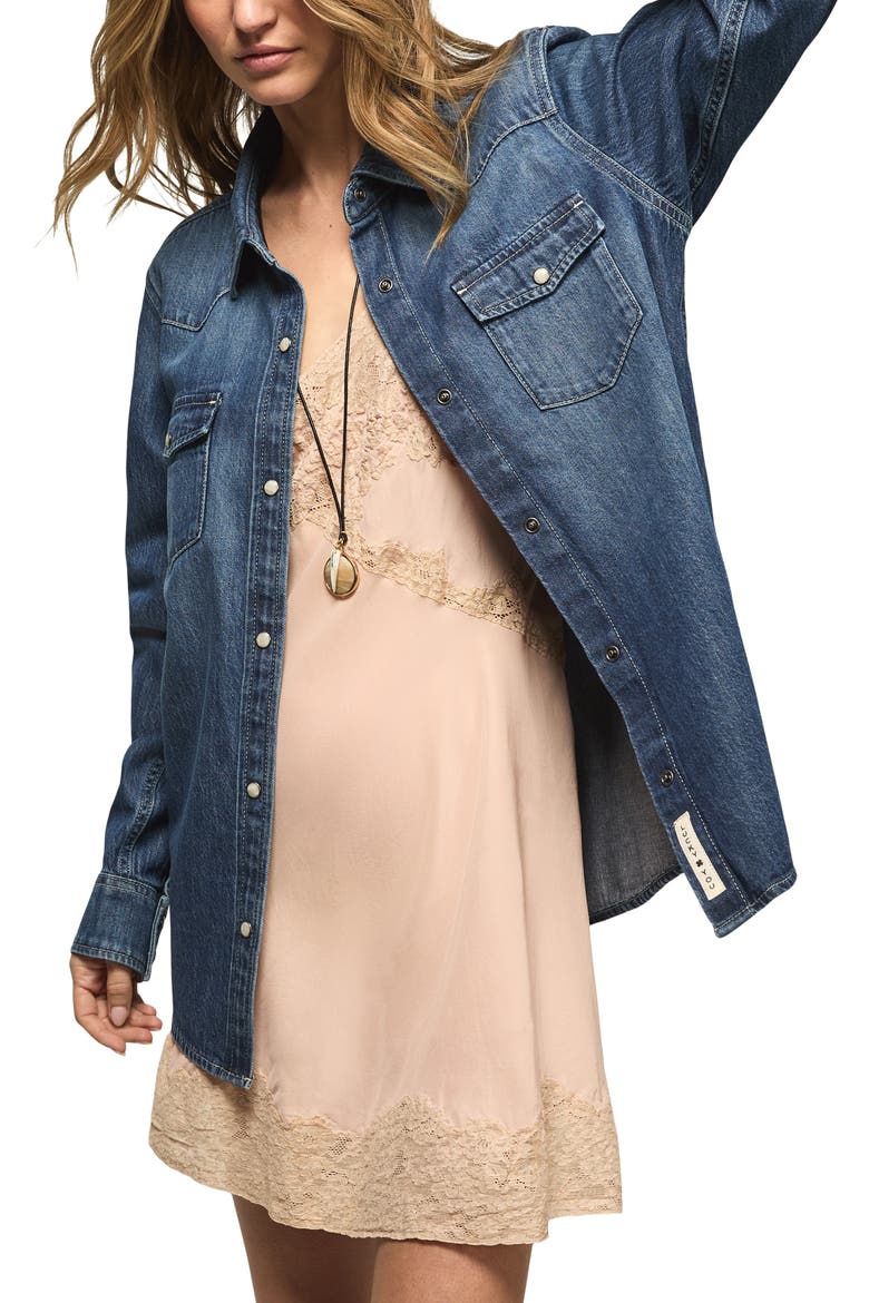 Western Denim Shirt, Alternate, color, NIGHT DREAM WASH