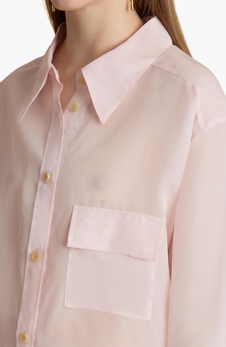 Khaite Yatty Silk Organza Button-Up Shirt, Alternate, color,