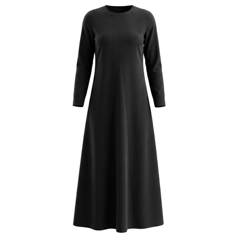 Maternity Crepe Long Sleeve Flared Maxi Dress