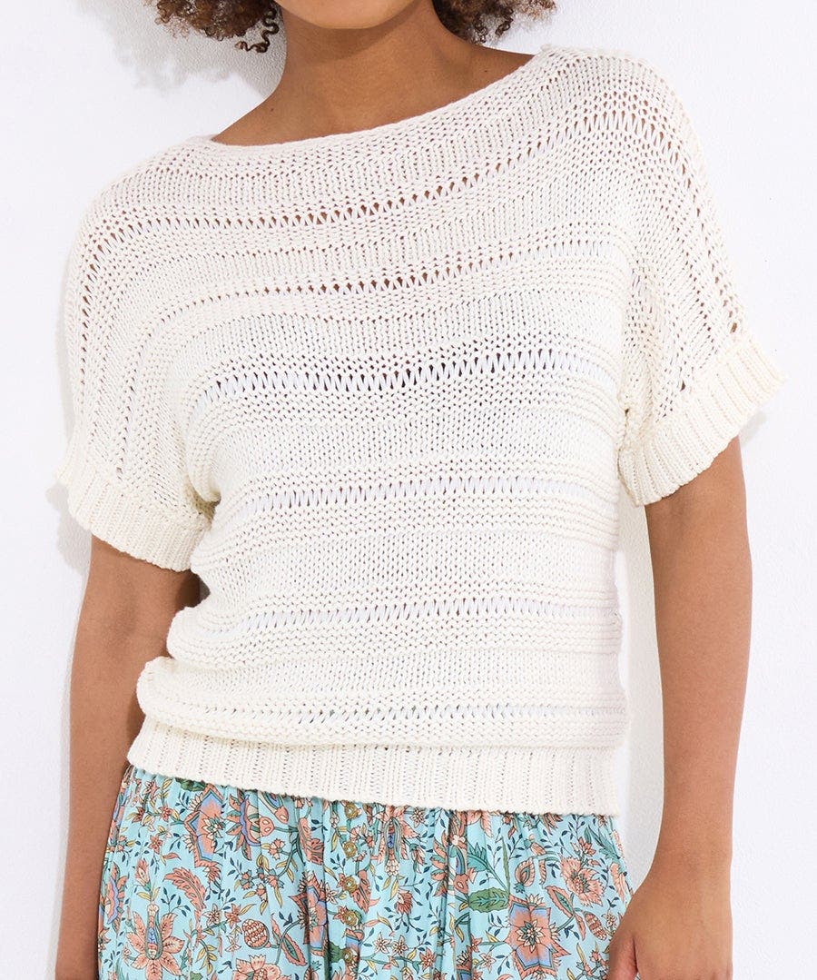 Boatneck Pointelle Sweater - image 4