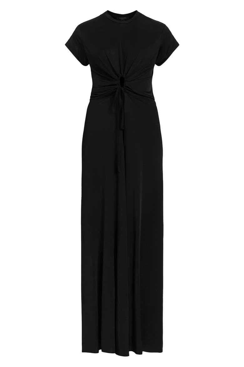 Xylia Cutout Maxi Dress, Alternate, color, BLACK