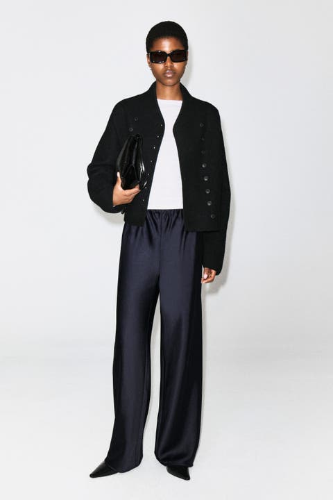 Satin Wide-Leg Pants