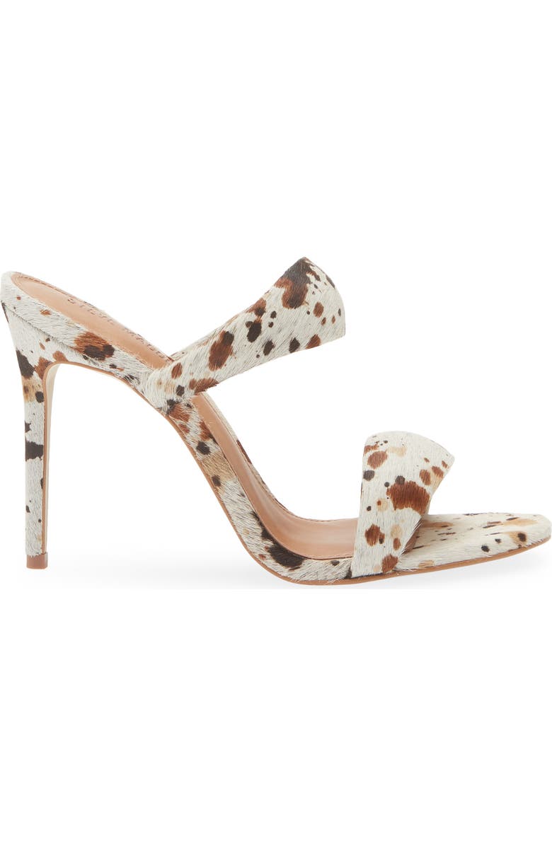 Steve Madden Saturn Genuine Calf Hair Slide Sandal, Alternate, color, White/ Camel