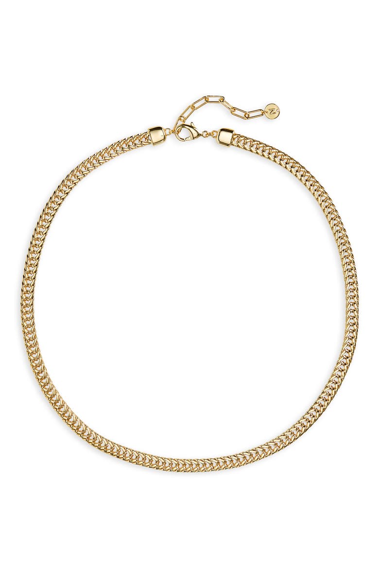 Foxtail Flat Chain Necklace, Main, color, GOLD