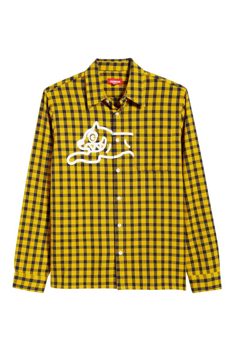 Mean Gene Long Sleeve Button-Up Shirt, Alternate, color, BLACK IRIS