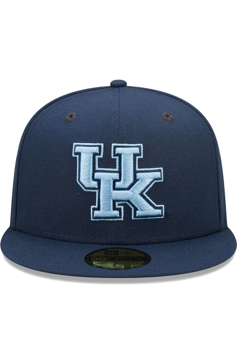 New Era Men's New Era Navy Kentucky Wildcats Bright Undervisor 59FIFTY Fitted Hat, Alternate, color, 