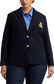 Lauren Ralph Lauren Monogram Stretch Cotton Blazer