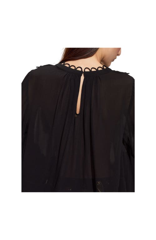 Cynthia Rowley Annabelle Long Sleeve Blouse In Black
