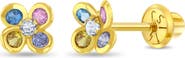 In Season Jewelry 14k Sparkling Flower Girl Earrings