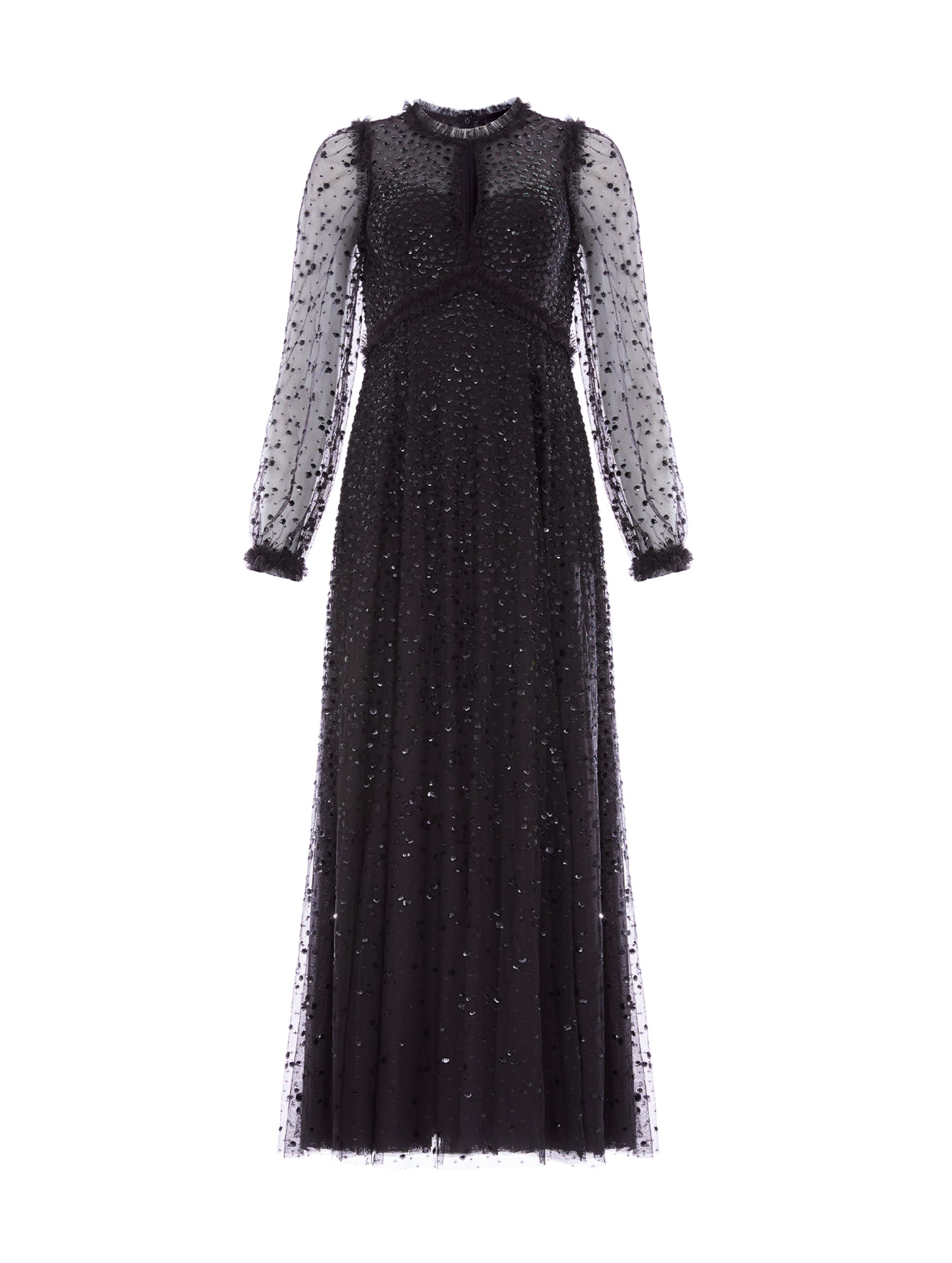 Dappled Sequin Long Sleeve Ankle Gown - image 2