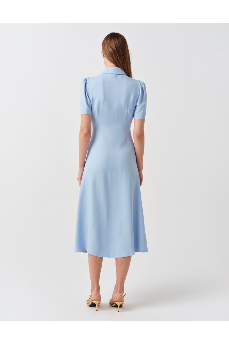 Haisley Collared Zip Front Midi Dress, Alternate, color, Light Blue