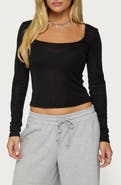 EDIKTED Amanita Scoop Neck Rib Top