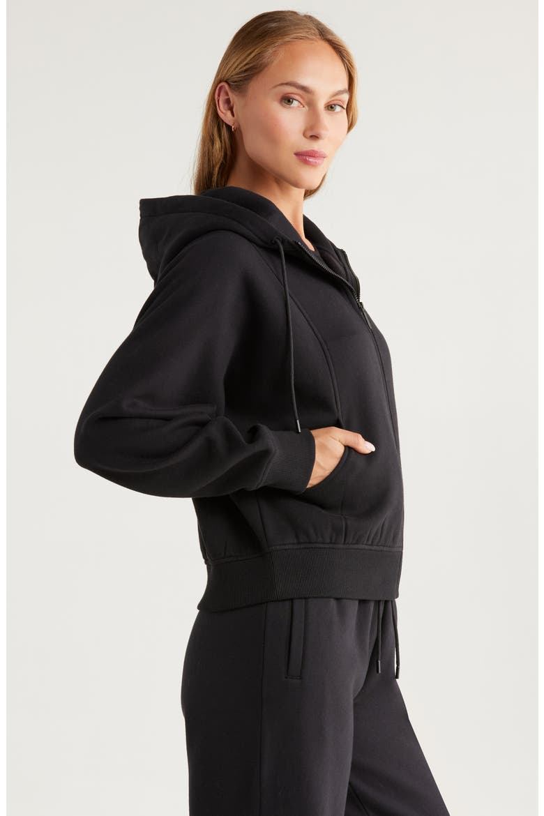 Ultracozy Fleece Full Zip Hoodie, Alternate, color, BLACK