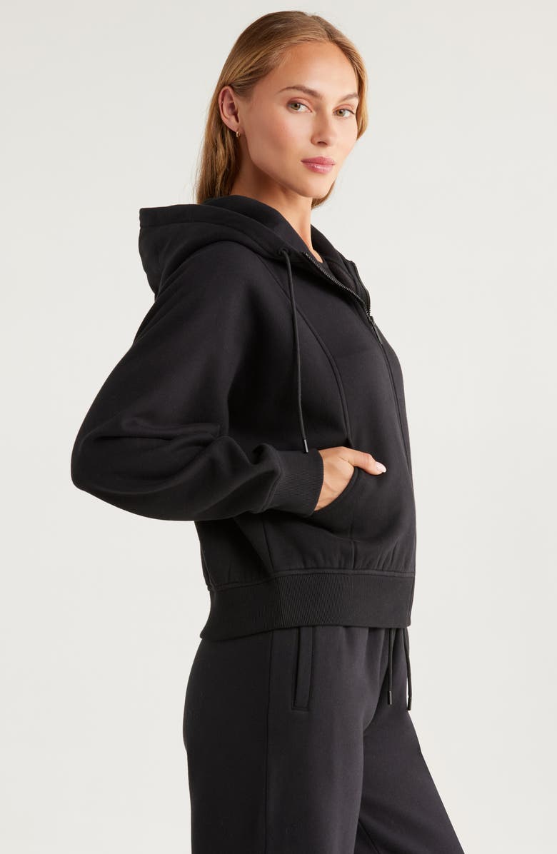 Zella Ultracozy Fleece Full Zip Hoodie, Alternate, color, Black