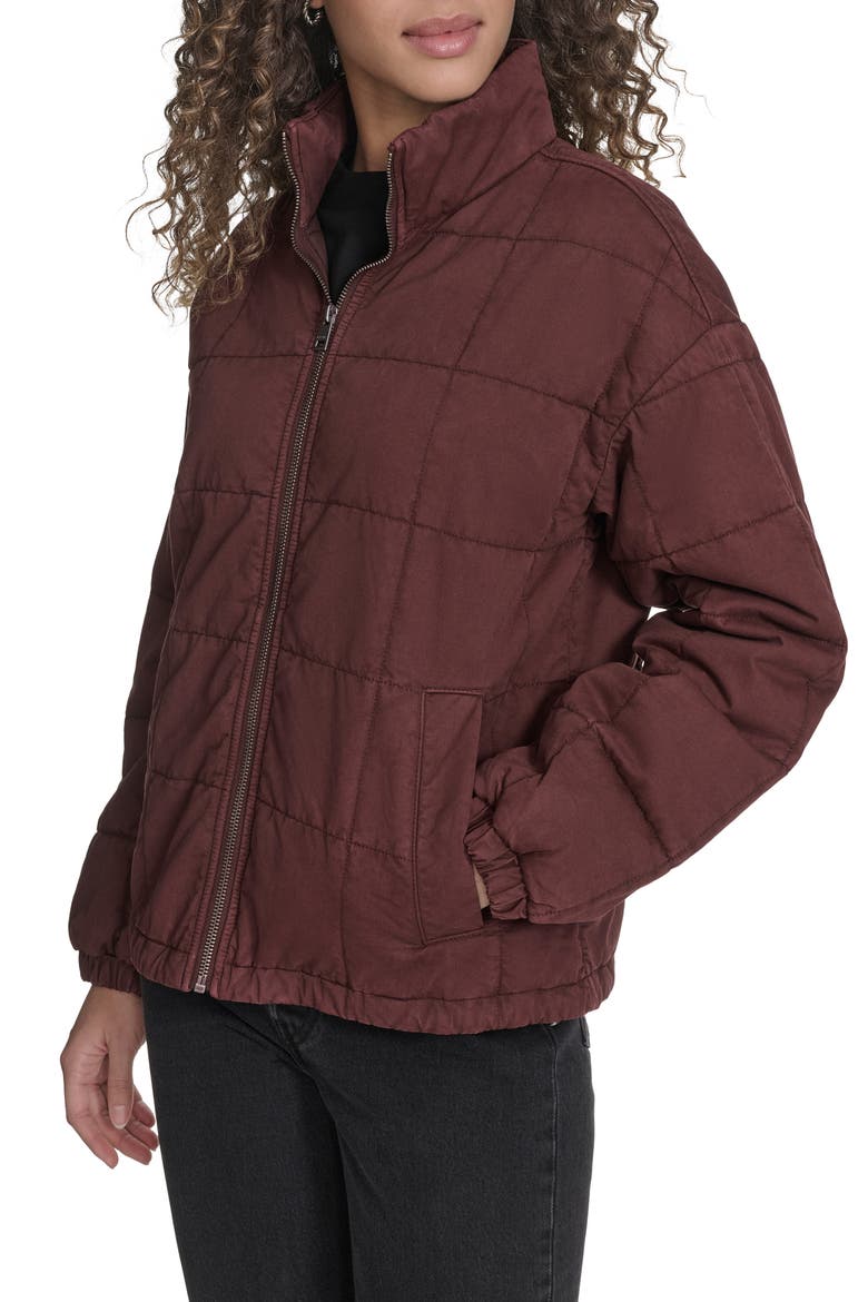 Box Quilted Water Resistant Cotton Jacket, Alternate, color, TAWNY PORT