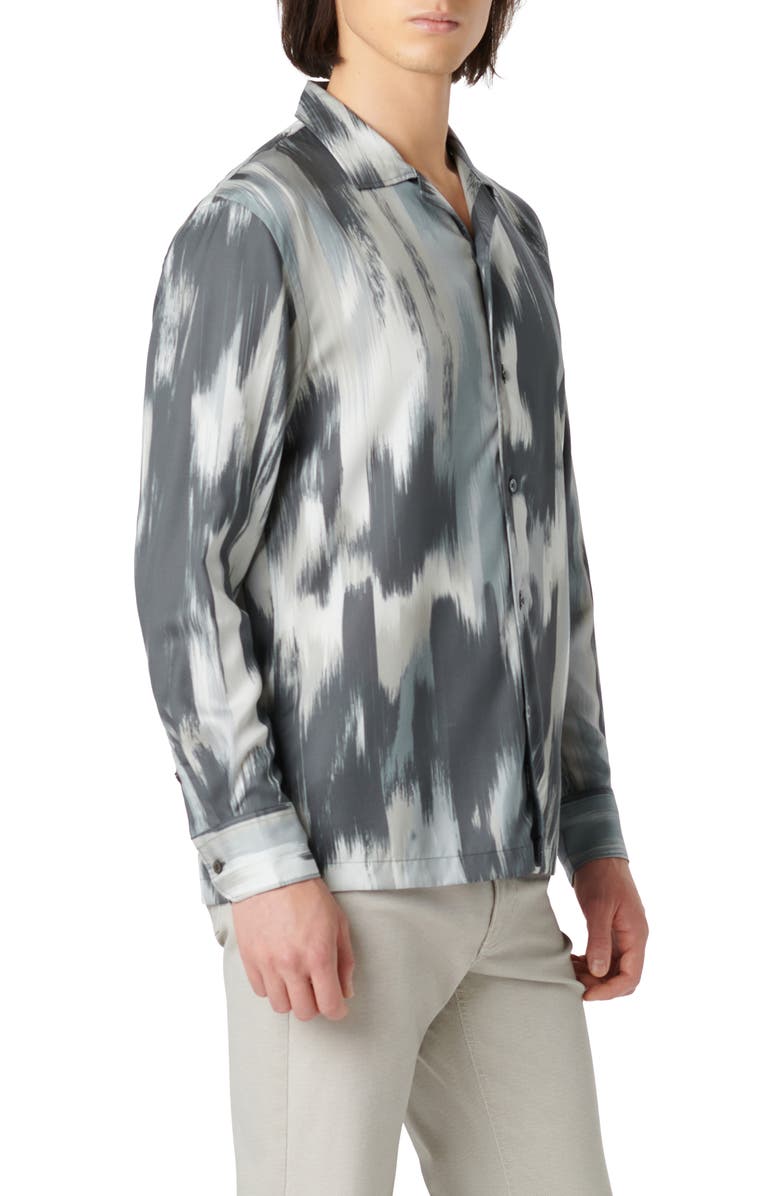 Bugatchi Julian Abstract Print Cotton Button-Up Camp Shirt, Alternate, color,