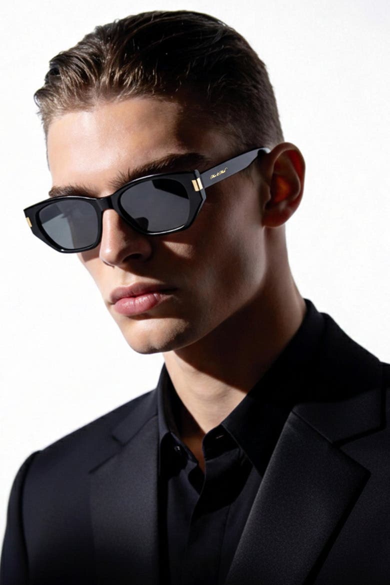 Neo-Noir Polarized Sunglasses, Alternate, color, Black