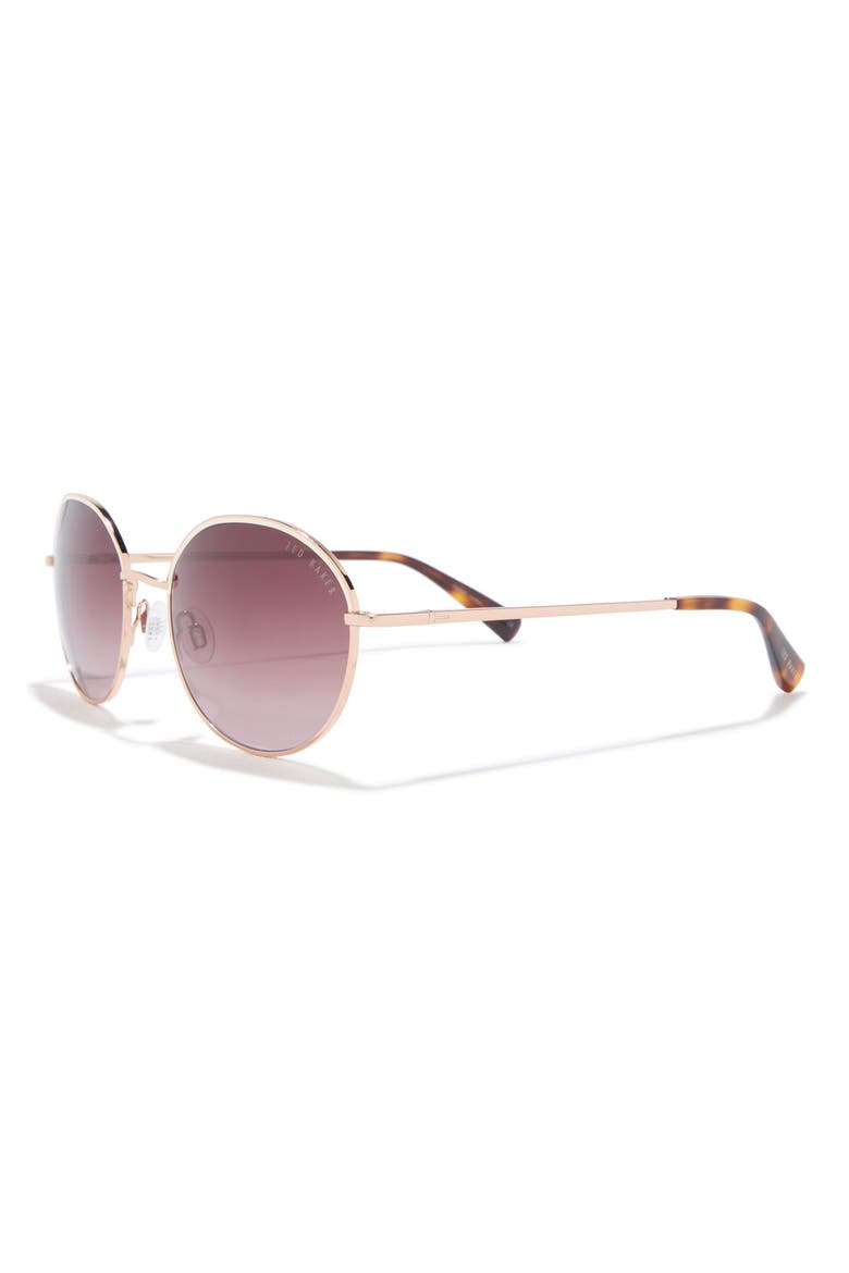 56mm Gradient Round Sunglasses, Alternate, color, ROSE GOLD