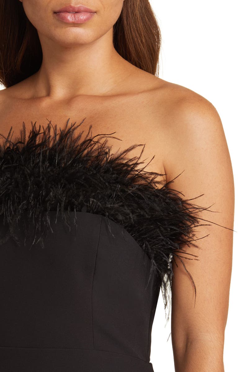 Sam Edelman Feather Trim Strapless Minidress, Alternate, color,