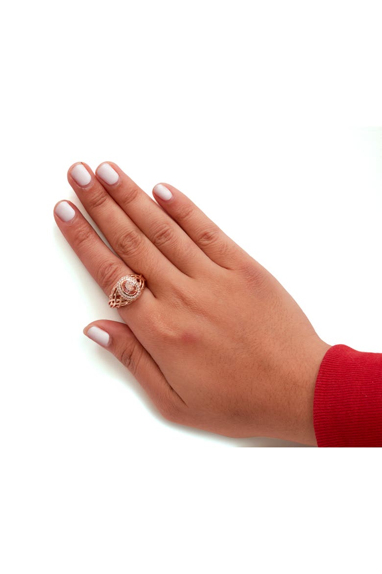 14K Gold Morganite & 3/8 Cttw Diamonds Cocktail Ring, Alternate, color, Pink