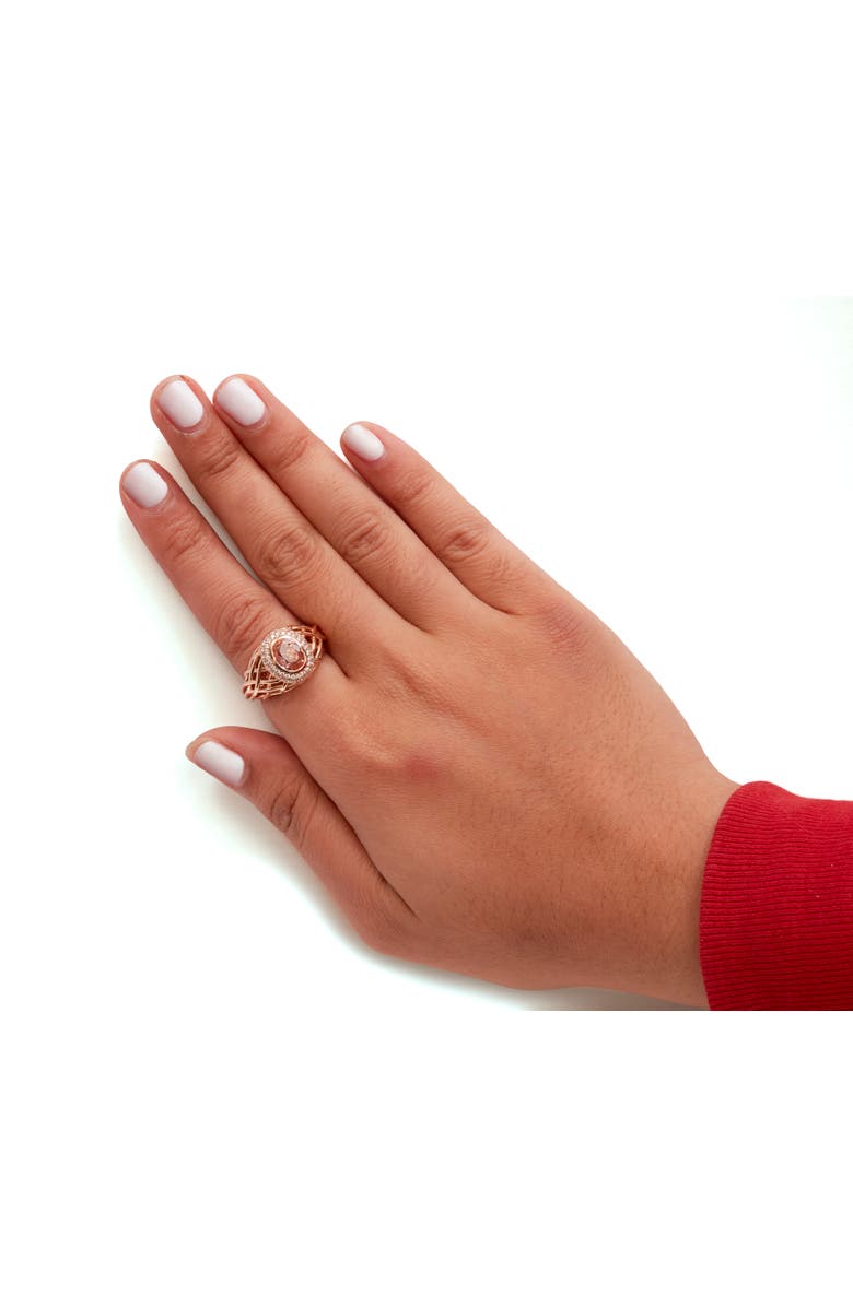 Haus of Brilliance 14K Gold Morganite & 3/8 Cttw Diamonds Cocktail Ring, Alternate, color, Pink