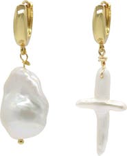 Velvet Luna Irregular Pearl Drop Earrings