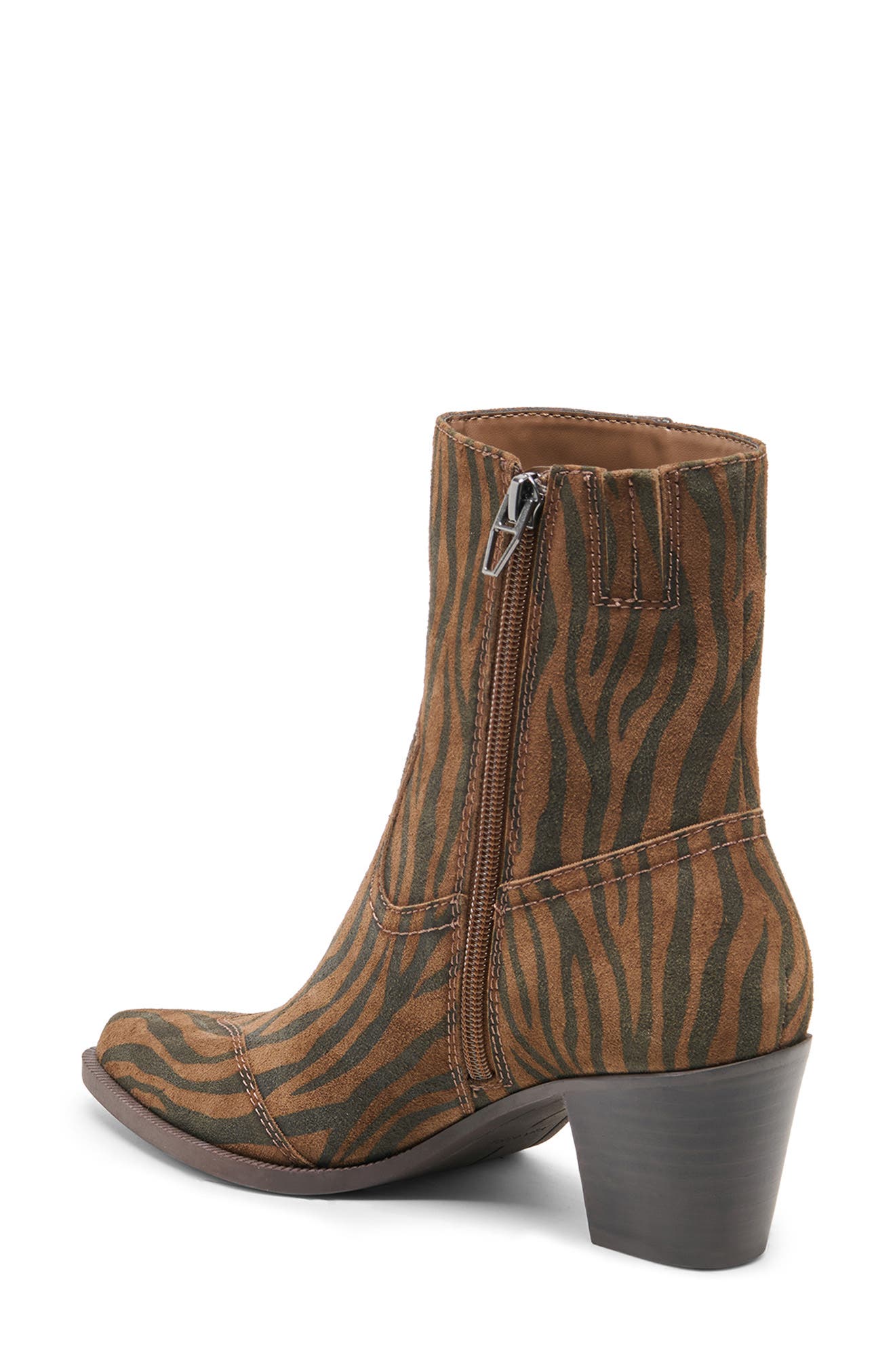 Salma Bootie, Alternate, color, BROWN ZEBRA SUEDE