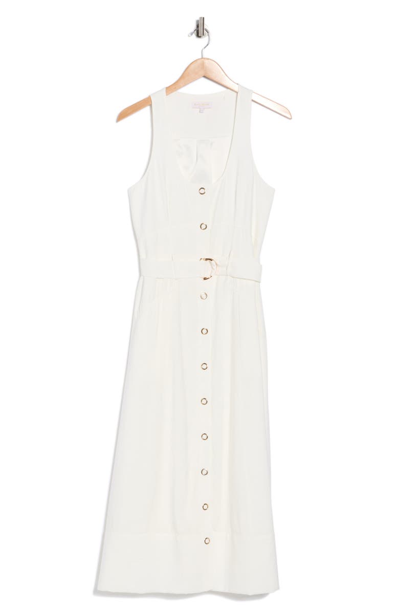 Ramy Brook Nomi Belted Sleeveless Midi Dress, Alternate, color, Ivory