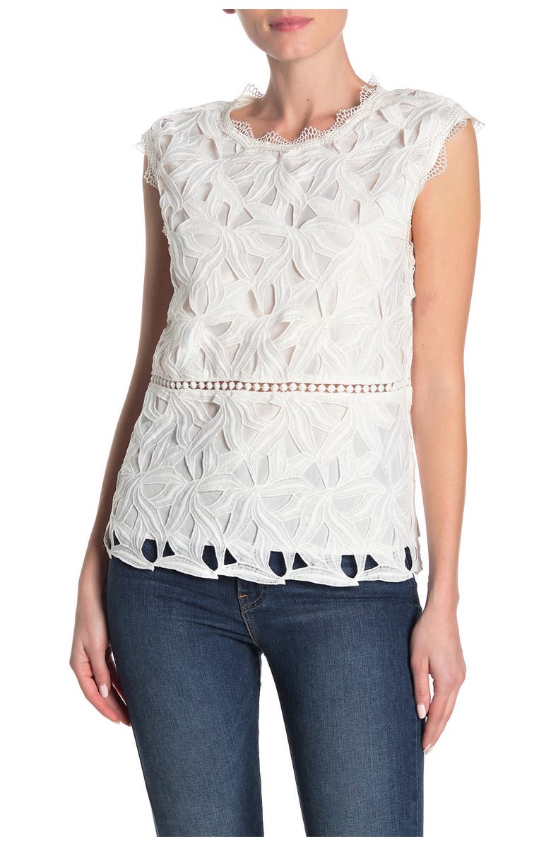 DOLCE CABO Lace Sleeveless Blouse, Main, color,