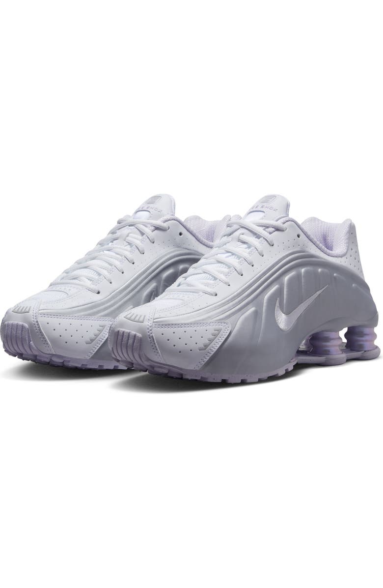 Nike Shox R4 Sneaker, Main, color, White/ Barely Grape/ Platinum