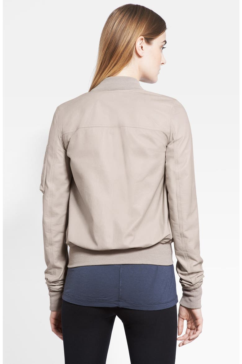 Leather Bomber Jacket, Alternate, color, PEARL