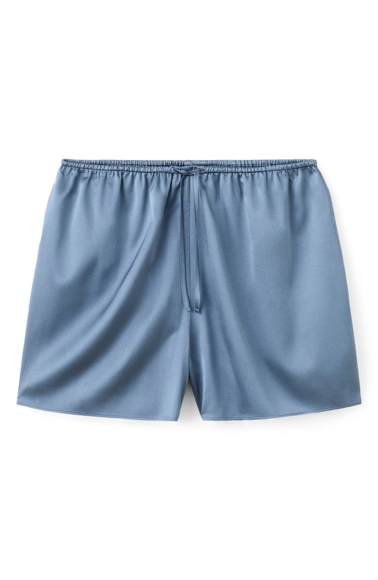 MANGO Stretch Silk Pajamas Shorts, Alternate, color, Blue